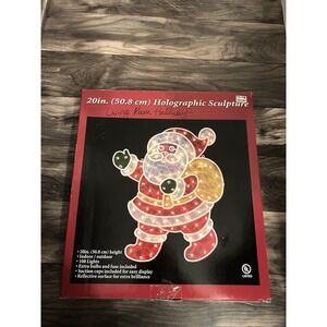 Vintage‎ Home Accents Holographic Indoor/Outdoor Christmas Santa Light Up